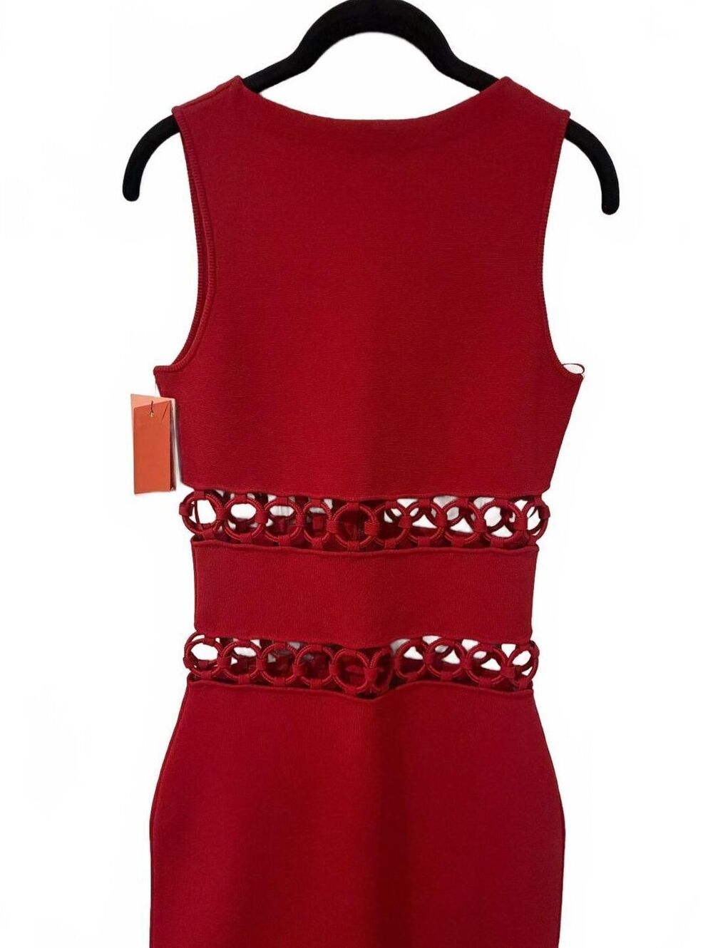 NWT Cult Gaia River Cutout Embellished Stretch Knit Midi Dress Merlot Size XS - Picture 5 of 12